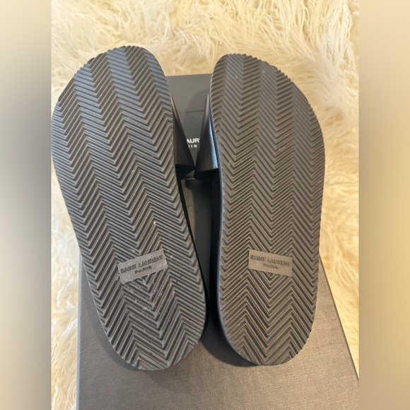 Yves Saint Laurent YSL Black Nero Leather Slides Mens Size 41 - Picture 6 of 10